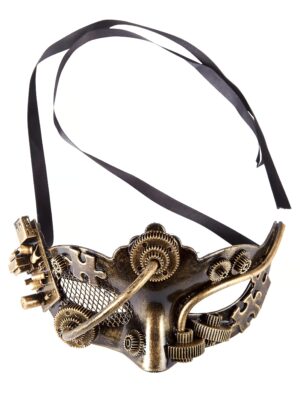 Kostümzubehör Maske Domino Steampunk gold