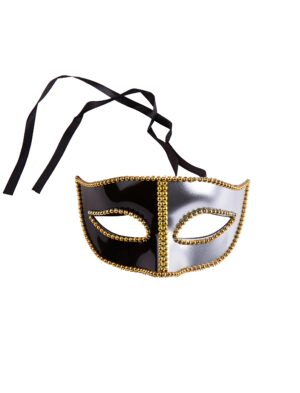 Kostümzubehör Maske Domino de luxe schwarz/silber