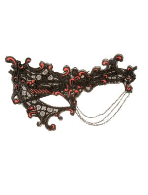 Kostümzubehör Maske Domino halb schwarz/lila