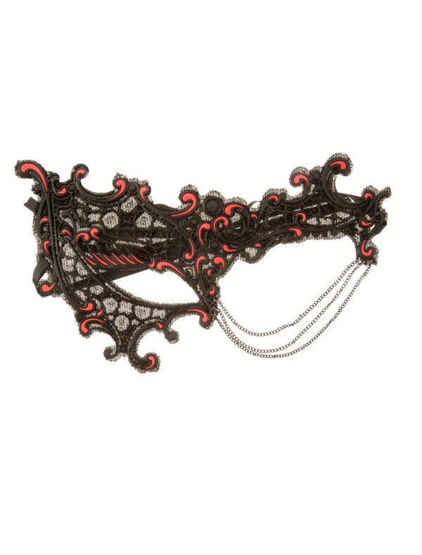 Kostümzubehör Maske Domino halb schwarz/lila