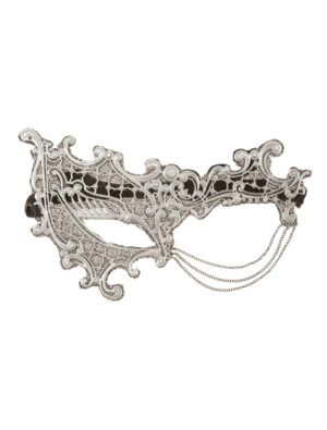 Kostümzubehör Maske Domino halb schwarz/silber