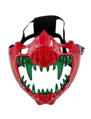 Kostümzubehör Maske Drache mit leuchtenden Zähnen LED rot/grün