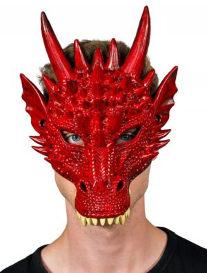 Kostümzubehör Maske Drache rot