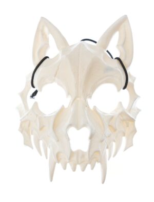 Kostümzubehör Maske Drachenschädel mit Ohren Farbe: weiß