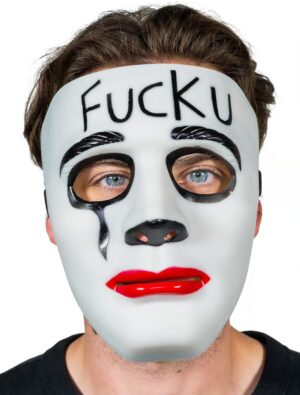 Kostümzubehör Maske Fuck U schwarz/weiß
