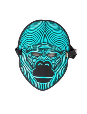 Kostümzubehör Maske Gorilla mit LED und Geräuschsensor Farbe: blau