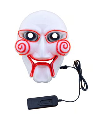 Kostümzubehör Maske Horror leuchtend Farbe: rot/weiß