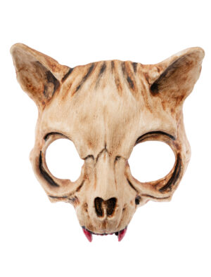 Kostümzubehör Maske Katzenskelett Farbe: beige