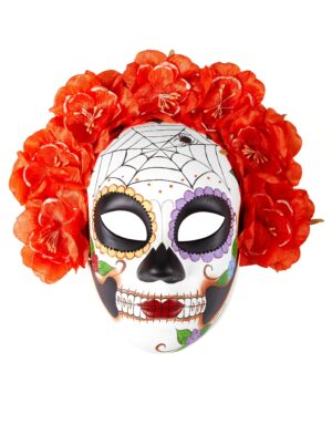 Kostümzubehör Maske La Catrina orange
