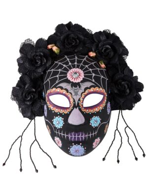 Kostümzubehör Maske La Catrina schwarz