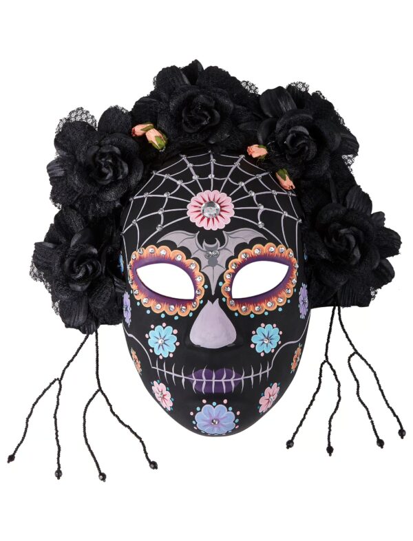 Kostümzubehör Maske La Catrina schwarz