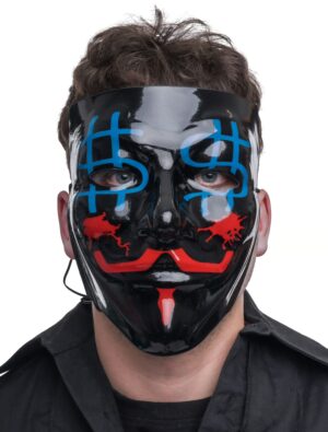 Kostümzubehör Maske Leuchtend Dollar Augen schwarz/rot/blau
