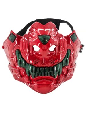 Kostümzubehör Maske Maul mit leuchtenden Zähnen LED rot/grün