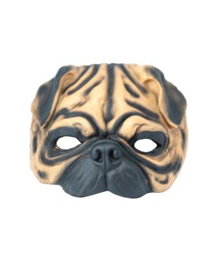 Kostümzubehör Maske Mops Farbe: beige/braun