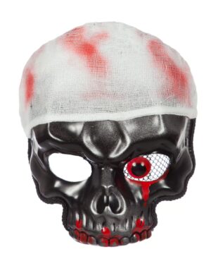 Kostümzubehör Maske Mumie Farbe: schwarz/weiß/rot