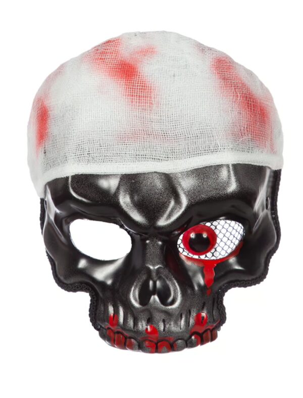 Kostümzubehör Maske Mumie Farbe: schwarz/weiß/rot
