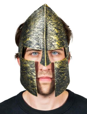 Kostümzubehör Maske Ritterhelm gold