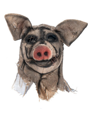 Kostümzubehör Maske Schwein Farbe: beige/schwarz