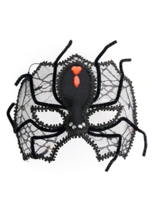 Kostümzubehör Maske Spinnennetz schwarz