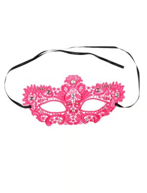 Kostümzubehör Maske Spitze mit Steinen soft pink