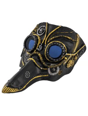 Kostümzubehör Maske Steampunk Rabe gold