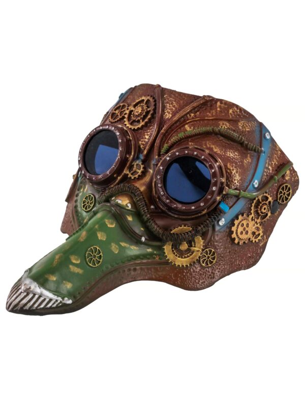 Kostümzubehör Maske Steampunk Rabe grün/braun