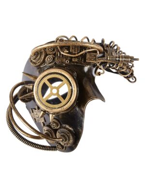 Kostümzubehör Maske Steampunk einäugig gold
