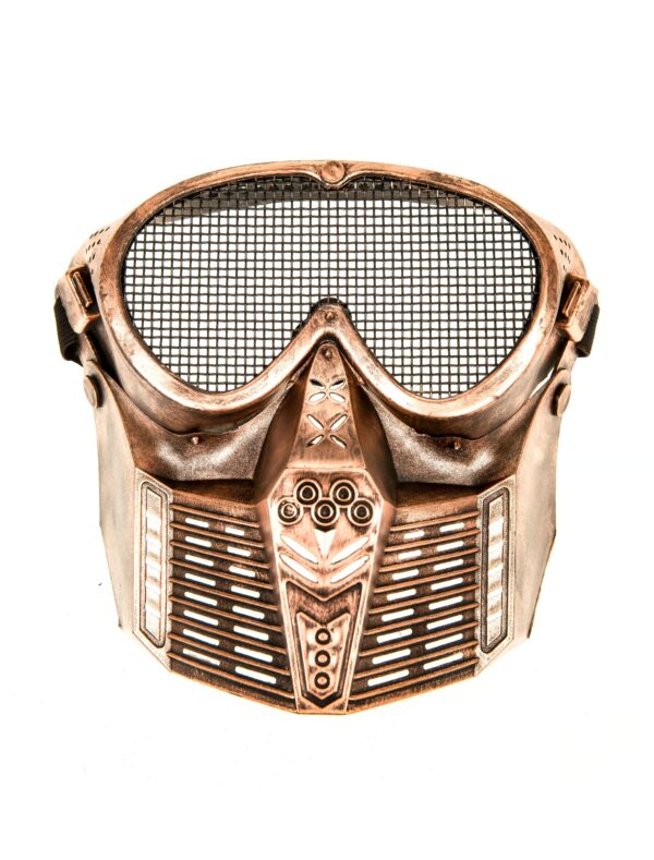 Kostümzubehör Maske Steampunk mit Netz kupfer