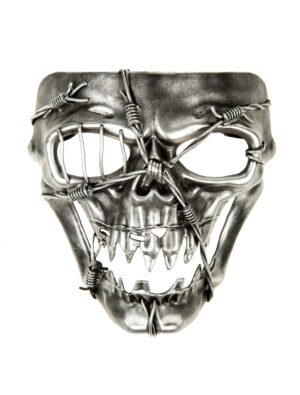 Kostümzubehör Maske Steampunk offener Mund silber