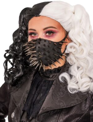 Kostümzubehör Maske Steampunk schwarz mit Nieten grau