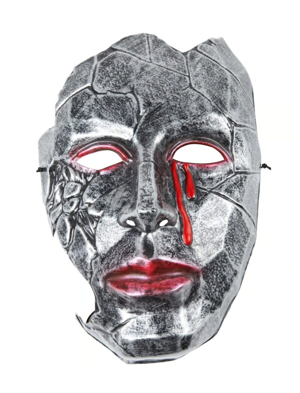 Kostümzubehör Maske Steinoptik mit Blut Farbe: