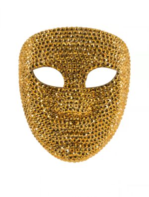 Kostümzubehör Maske Strass gold