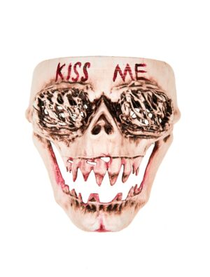 Kostümzubehör Maske Totenkopf Kiss Me cremeweiß