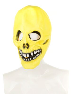 Kostümzubehör Maske Totenkopf neongelb