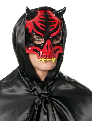 Kostümzubehör Maske Totenkopf rot/schwarz