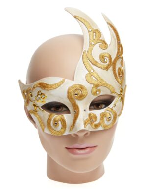 Kostümzubehör Maske Venezia mit Verzierung gold