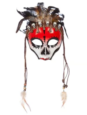 Kostümzubehör Maske Vodoo Farbe: rot/braun