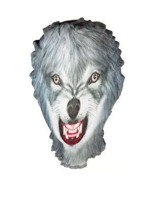Kostümzubehör Maske Wolf bedruckt Farbe: weiß/braun
