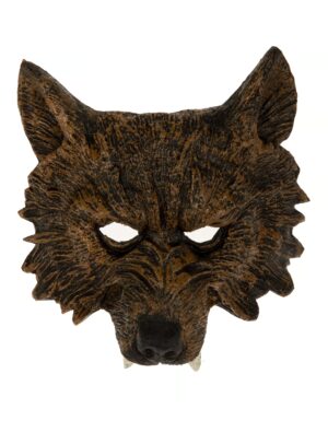 Kostümzubehör Maske Wolf braun