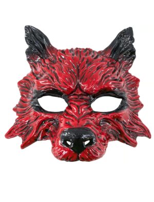Kostümzubehör Maske Wolf rot
