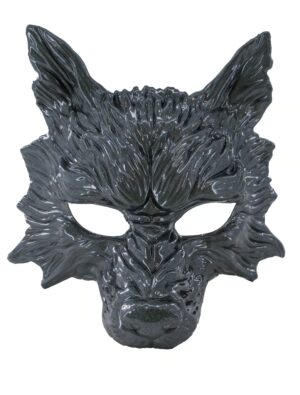 Kostümzubehör Maske Wolf silber