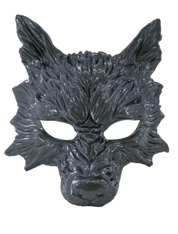 Kostümzubehör Maske Wolf silber