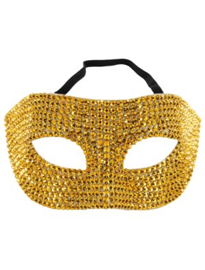 Kostümzubehör Maske aus Strass gold