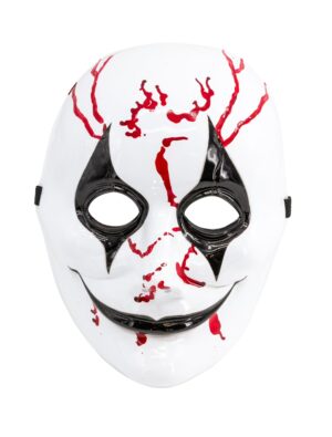 Kostümzubehör Maske blutiger Clown schwarz/weiß/rot