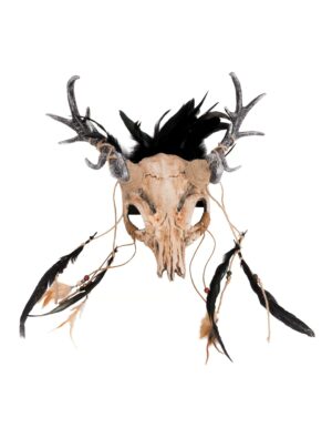 Kostümzubehör Maske mit Geweih beige