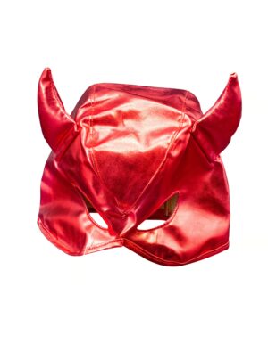 Kostümzubehör Maske mit Hörnern rot