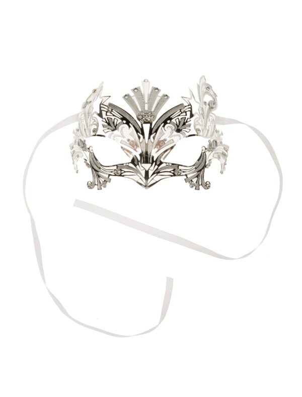 Kostümzubehör Maske mit Kristallen silber