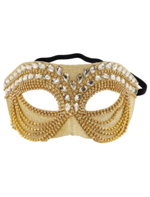 Kostümzubehör Maske mit Strass gold