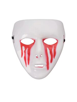 Kostümzubehör Maske mit blutenden Augen Farbe: rot/weiß