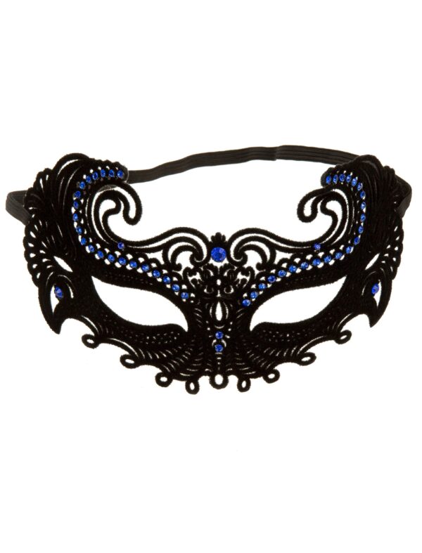 Kostümzubehör Maske mit lila Kristallen schwarz